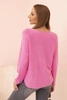 Women's sweater with viscose and a V-neck pink