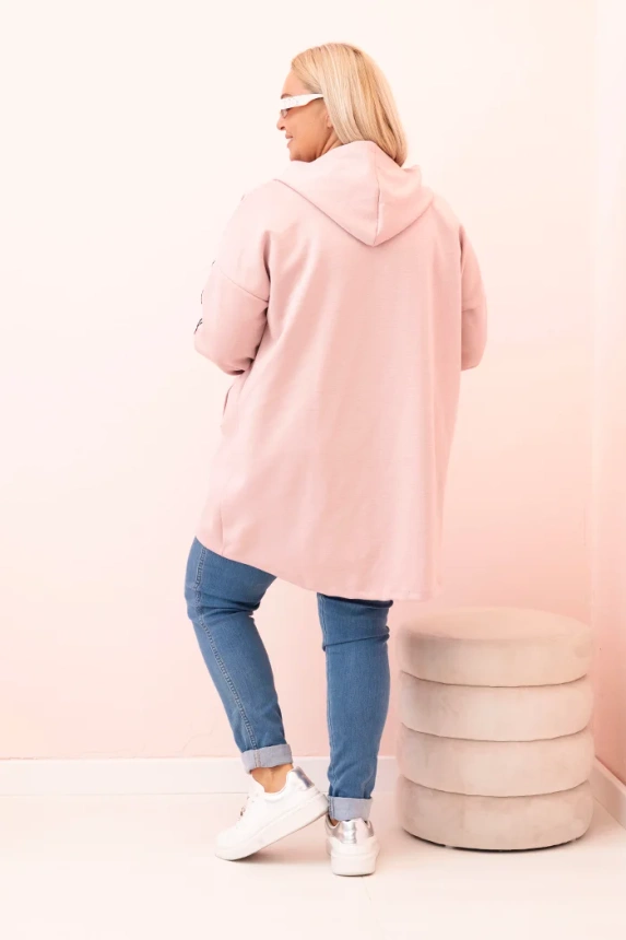 Women's butter-colored sweatshirt with decorative sleeves black