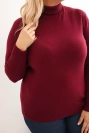 Moteriškas viskozės megztinis Plus Size su klasikinio kirpimo golfo raudonas