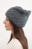 Women's winter hat with decorative weave and classic style K372 dark gray