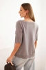 Women's short-sleeve viscose sweater cappuccino
