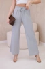 Viskózové kalhoty se širokými nohavicemi šedý