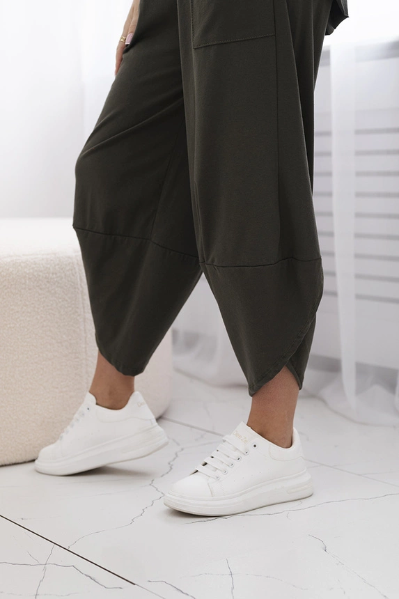 Baumwollset Bluse + Hose khaki