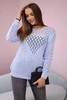 Pullover mit durchbrochener Verzierung blau