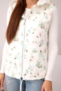 Women's quilted floral hooded vest mint