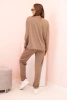 Women's set buttercream sweatshirt and pants with elastic fango
