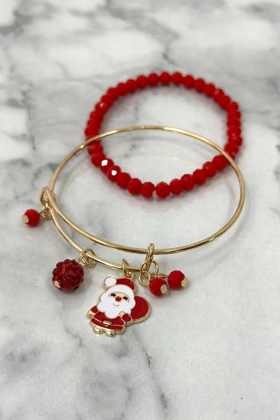 Christmas Bracelet SL11-2 Santa Claus with a sack red