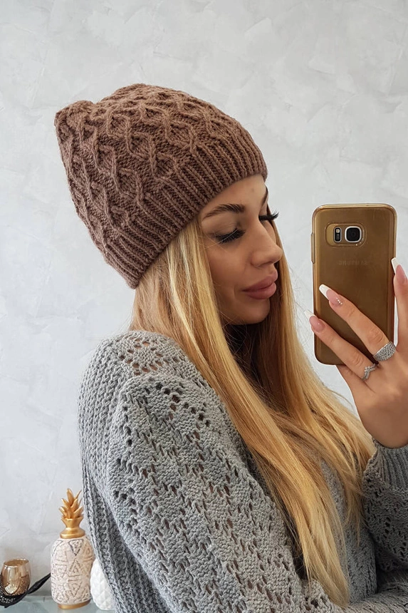 Cap with fleece Roma K224 mocca