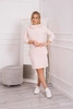Dress with a hood and pockets powdered pink