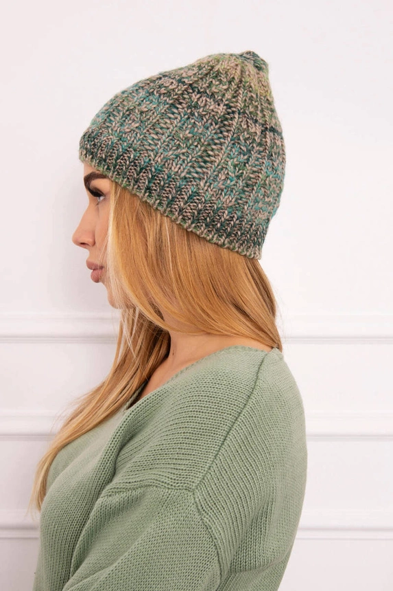 Cap with fleece Melisa K241 turquoise+green