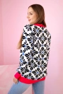 Geometrischer Motiv-Pullover weiß