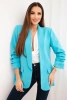 Elegant jacket with lapels gray turquoise