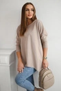 Oversize-Bluse dunkelbeige