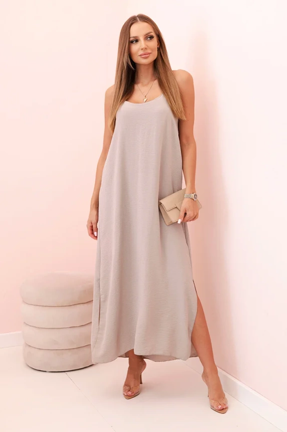 Long dress with straps fango
