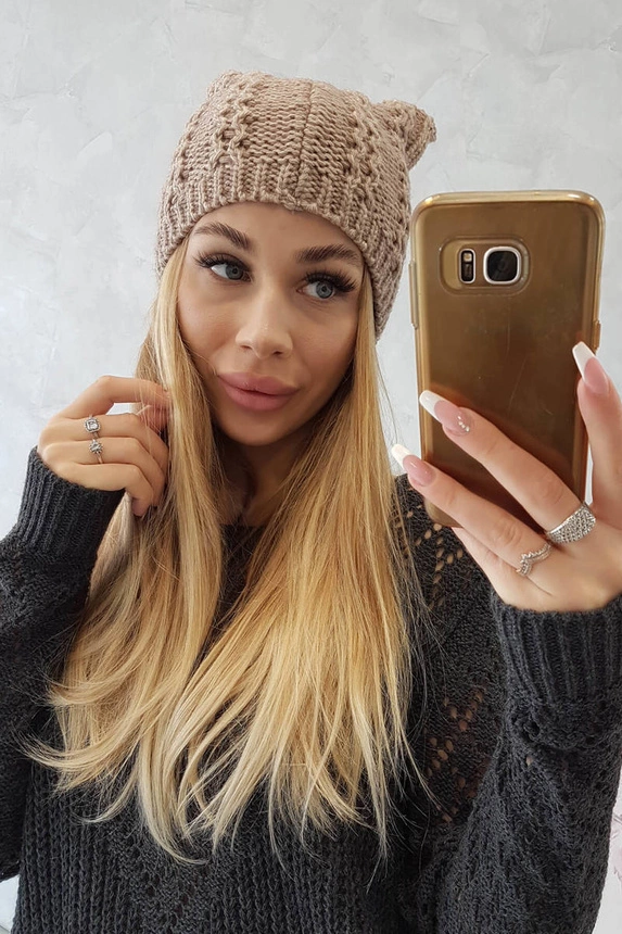 Fleecová čepice Rabbid K237 tmavě béžová