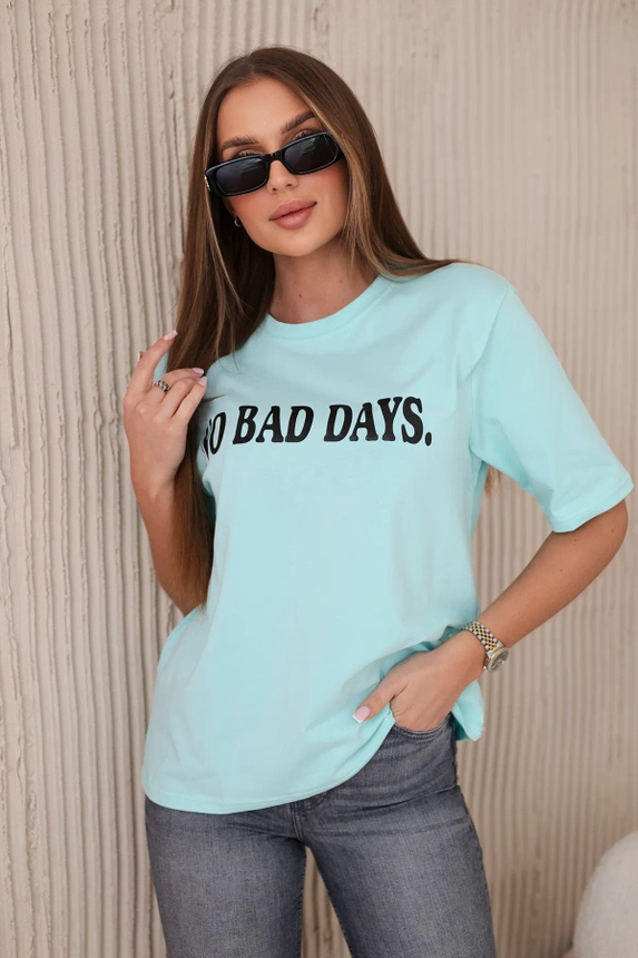Cotton blouse No Bad Days mint