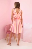 Women's cotton dress with colorful stripes neon pink