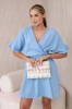 Muslin dress with waist blue