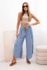 Women's viscose trousers with leg slit denim
