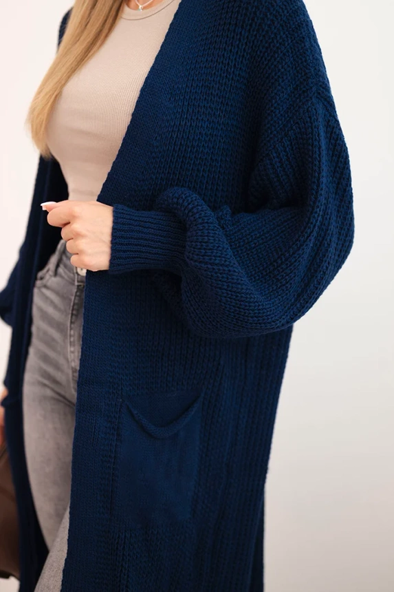 Langer Cardigan hellblau navy