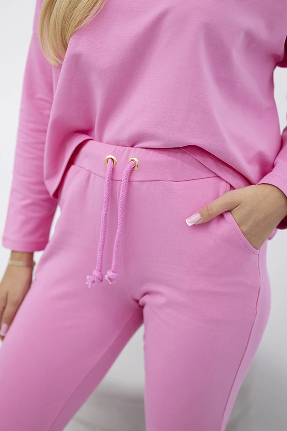 Komplektas su oversize palaidine šviesiai rožinės spalvos