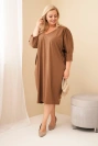 Sukienka damska Plus Size z kieszeniami camelowa