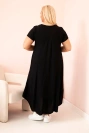 Dámske šaty plus size s krátkym rukávom a volánom z ľahkej viskózy čierna