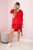 Dress with hood and print red