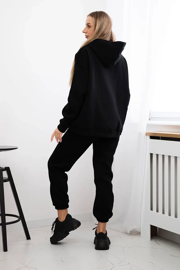 Insulated cotton set, sweatshirt + pants Brooklyn black