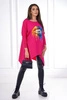 Blouse oversize with rainbow lips print fuchsia