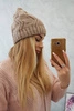 Cap with fleece Sylwia K244 dark beige