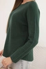Women's sweater made of viscose with long sleeves and a round neckline dark green