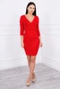 Dress fitted with a cut under the bust red