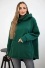 Zateplená mikina so zapínaním na zips vzadu tmavozelený