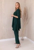 Set of blouse + pants with pendant dark green