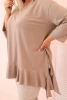 Women's Plus Size blouse with cotton, featuring a pocket and rolled sleeves kiwi