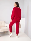 Women's cotton set with sweatshirt and jogger pants burgundy