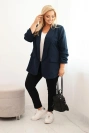 Moteriška švarkas Plus Size elegantiška tamsiai mėlyna