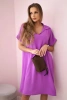 V-neck dress with collar violet