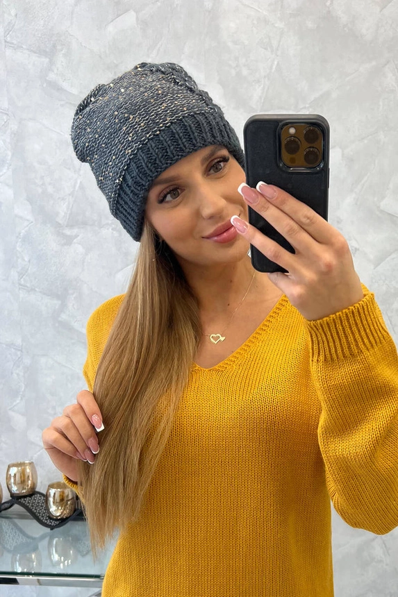 Moteriška kepurė Amira K359 graphite+white