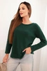 Women's sweater made of viscose with long sleeves and a round neckline dark green