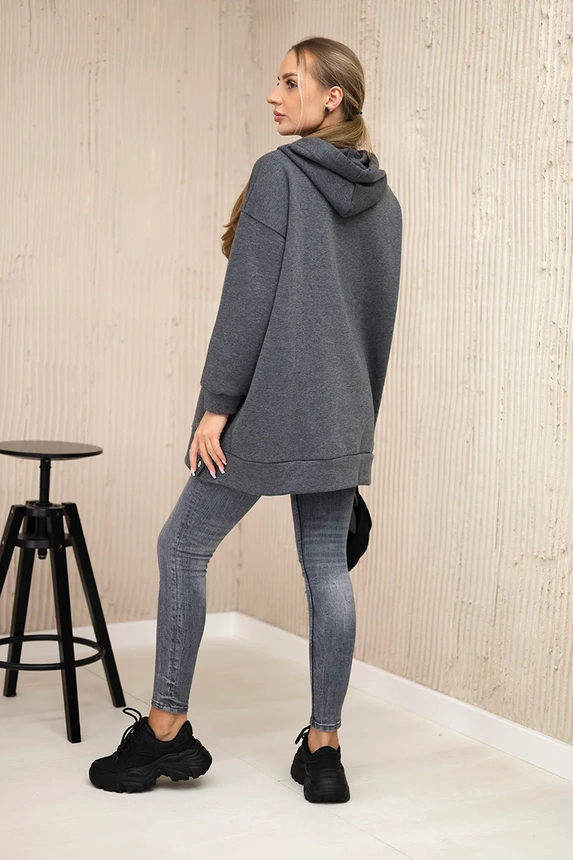 Isoliertes Sweatshirt mit Druckknöpfen graphit