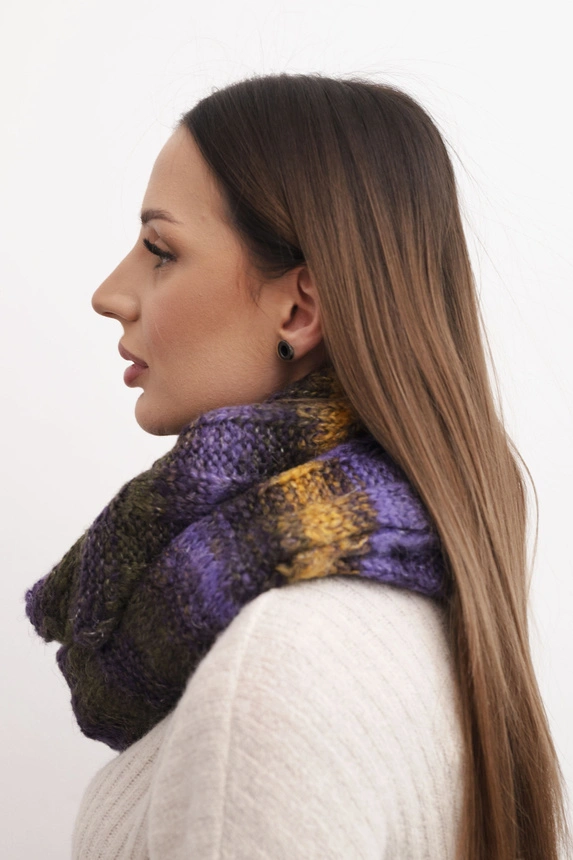 Women's soft wool blend winter wrap scarf KN20 khaki