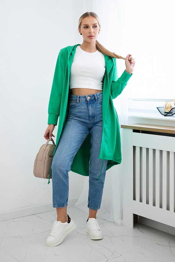 Cardigan with print light green