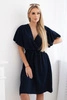 Dress with a plunging neckline navy blue