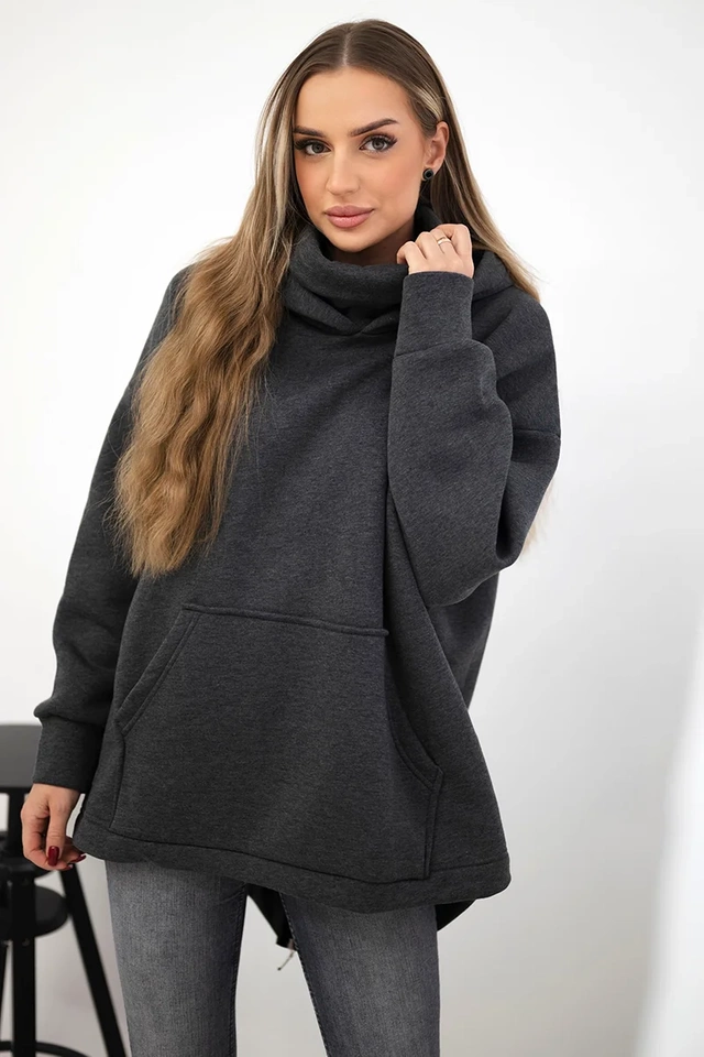 Bluza ocieplana z suwakiem z tyłu grafitowa