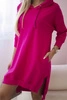Dress with a hood and longer back fuchsia