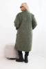 Dámský kabát Plus Size z viskózy bez zapínání s kapsami khaki