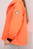 Women's spring quilted jacket with a hood and zipper orange