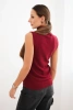 Women's sleeveless viscose blouse with a turtleneck burgundy